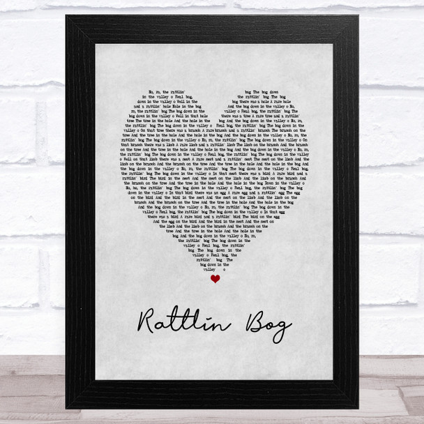 Stramash Rattlin Bog Grey Heart Song Lyric Art Print