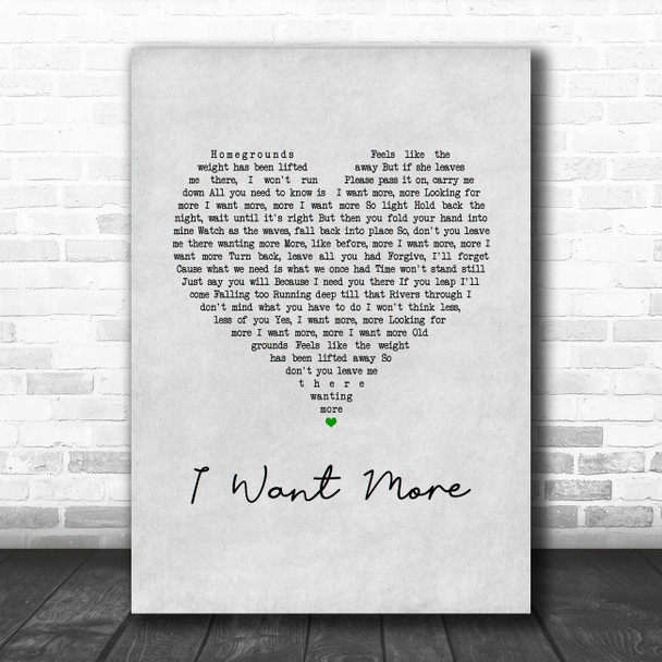 KALEO I Want More Grey Heart Song Lyric Art Print