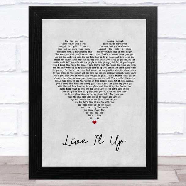 Mental As Anything Live It Up Grey Heart Song Lyric Art Print