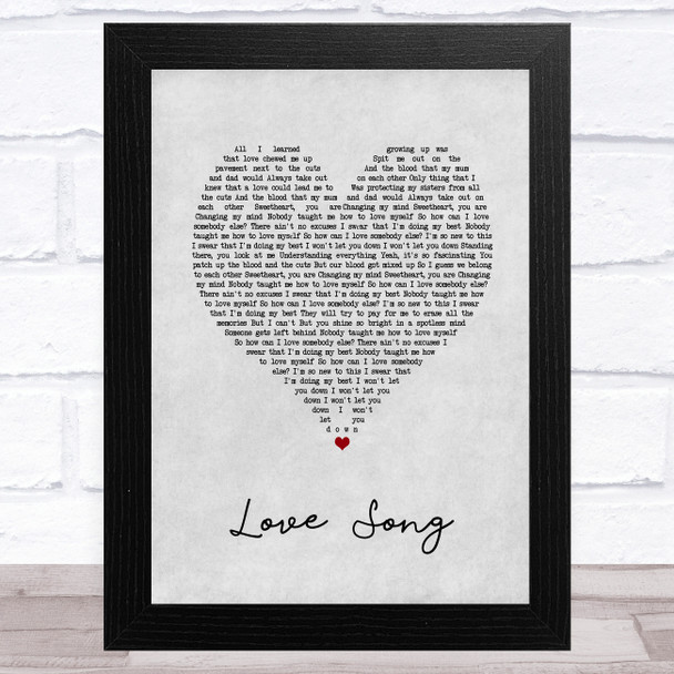 YUNGBLUD ?love song Grey Heart Song Lyric Art Print