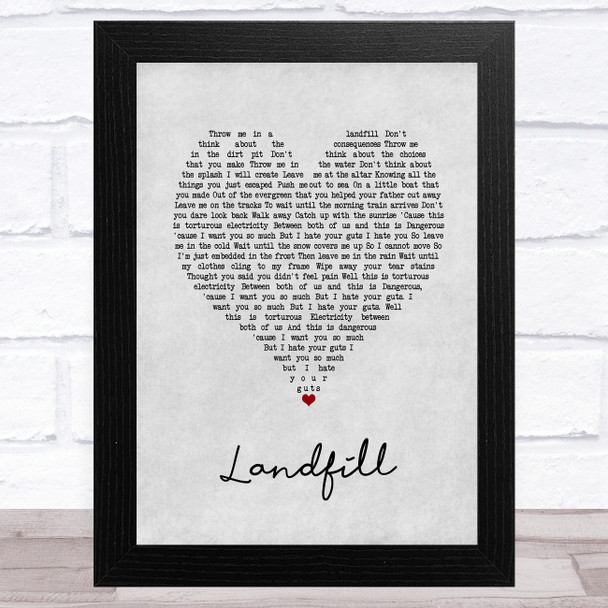 Daughter Landfill Grey Heart Song Lyric Art Print
