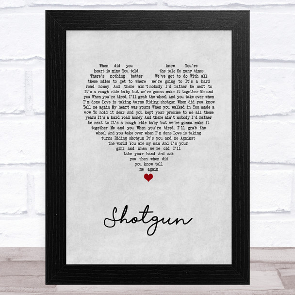 Sean McConnell Shotgun Grey Heart Song Lyric Art Print