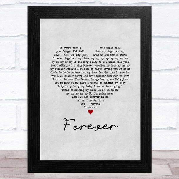 Beach Boys Forever Grey Heart Song Lyric Art Print