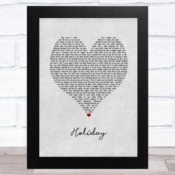 Little Mix Holiday Grey Heart Song Lyric Art Print