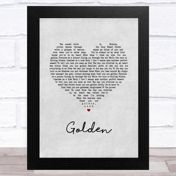 Lady Antebellum Golden Grey Heart Song Lyric Art Print
