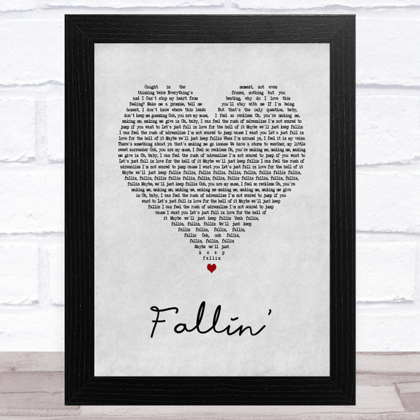 Why Don't We Fallin Grey Heart Song Lyric Art Print