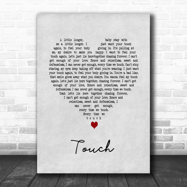 Josh Abbott Band Touch Grey Heart Song Lyric Art Print