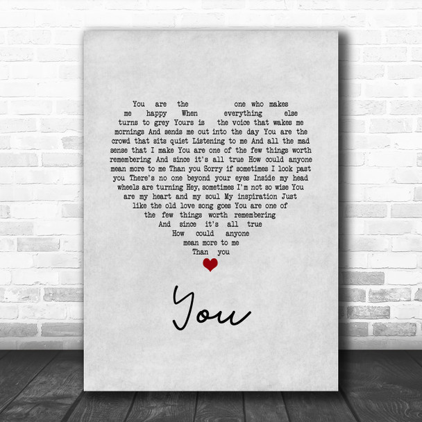 The Carpenters You Grey Heart Song Lyric Art Print