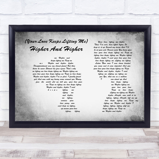 Jackie Wilson (Your Love Keeps Lifting Me) Higher And Higher Man Lady Couple Grey Song Lyric Art Print