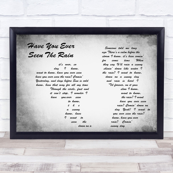 Creedence Clearwater Revival Have You Ever Seen The Rain Man Lady Couple Grey Song Lyric Art Print