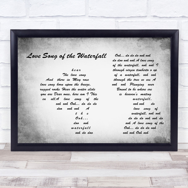 Slim Whitman Love Song of the Waterfall Man Lady Couple Grey Song Lyric Art Print