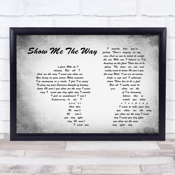 Peter Frampton Show Me The Way Man Lady Couple Grey Song Lyric Art Print