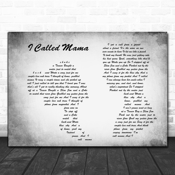 Tim McGraw I Called Mama Man Lady Couple Grey Song Lyric Art Print