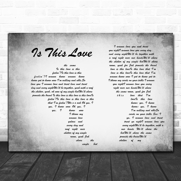 Bob Marley Is This Love Man Lady Couple Grey Song Lyric Art Print