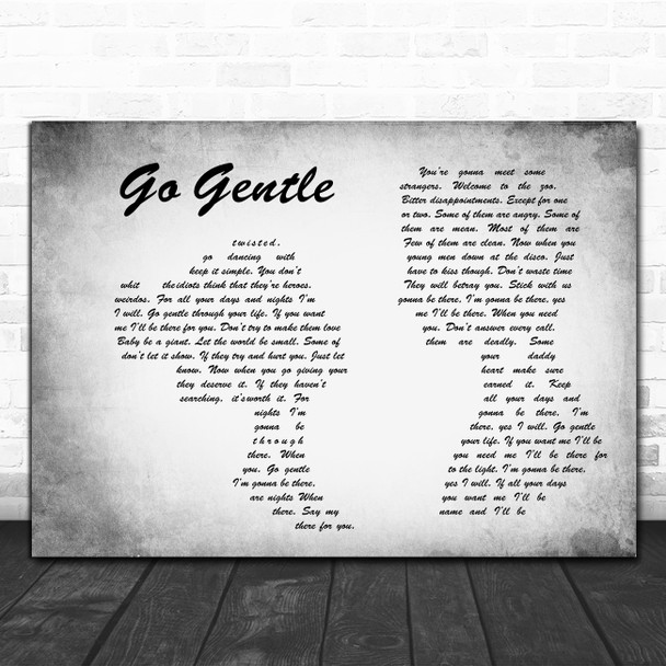 Robbie Williams Go Gentle Man Lady Couple Grey Song Lyric Art Print