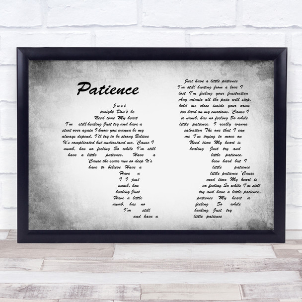 Take That Patience Man Lady Couple Grey Song Lyric Art Print