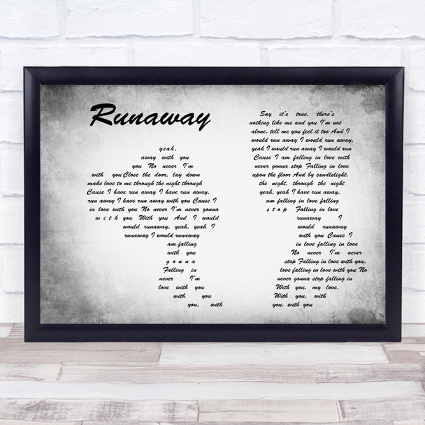 The Corrs Runaway Man Lady Couple Grey Song Lyric Art Print