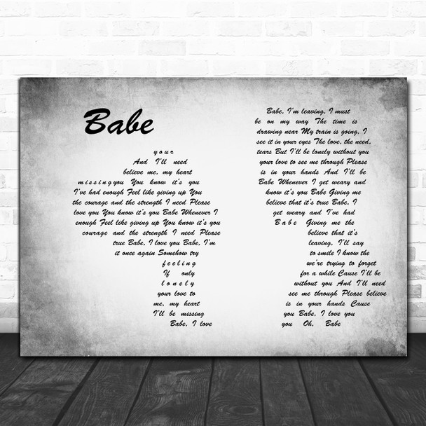 Styx Babe Man Lady Couple Grey Song Lyric Art Print