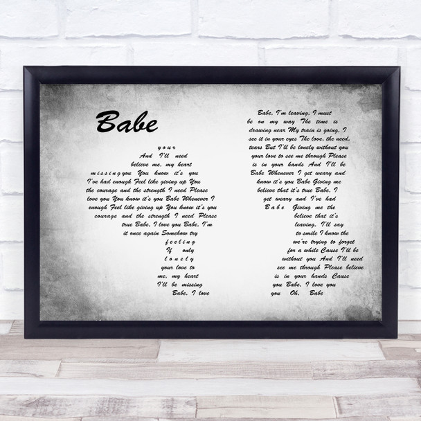 Styx Babe Man Lady Couple Grey Song Lyric Art Print