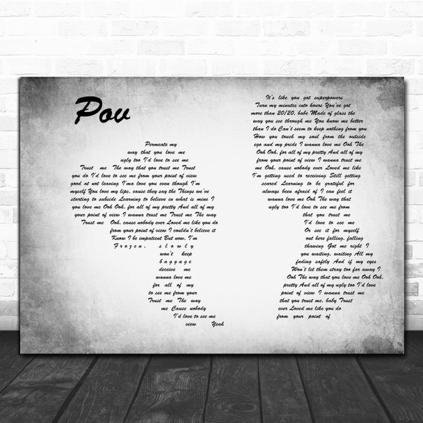 Ariana Grande pov Man Lady Couple Grey Song Lyric Art Print