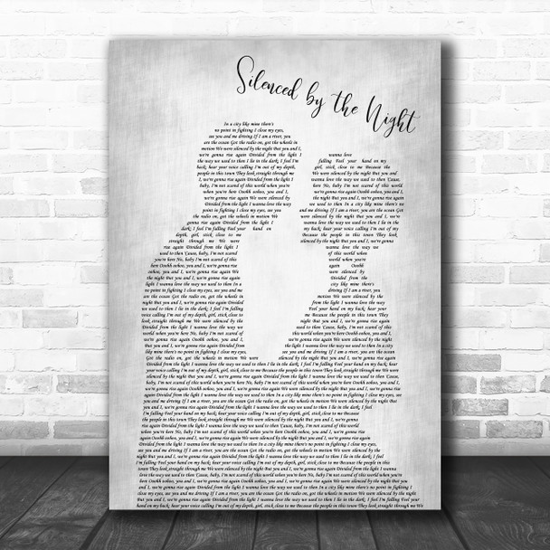 Keane Silenced by the Night Man Lady Bride Groom Wedding Grey Song Lyric Art Print