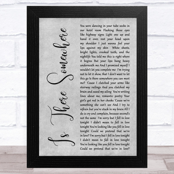Halsey Is There Somewhere Grey Rustic Script Song Lyric Art Print