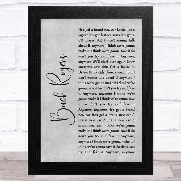 Feeder Buck Rogers Grey Rustic Script Song Lyric Art Print