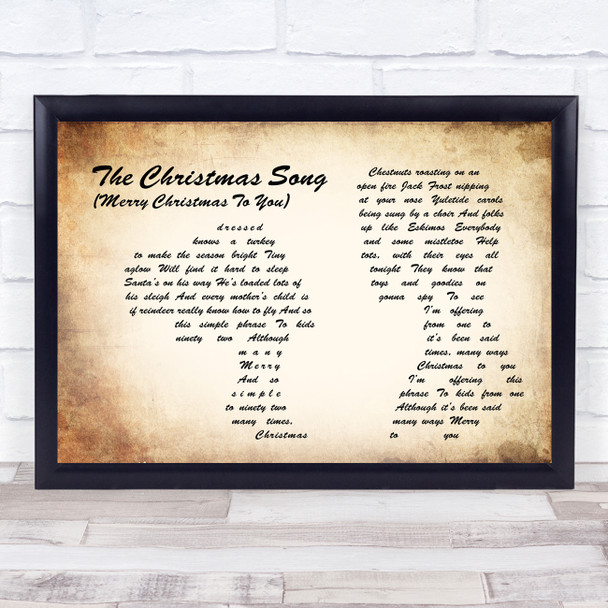 Nat King Cole The Christmas Song (Merry Christmas To You) Man Lady Couple Song Lyric Art Print