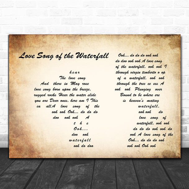 Slim Whitman Love Song of the Waterfall Man Lady Couple Song Lyric Art Print