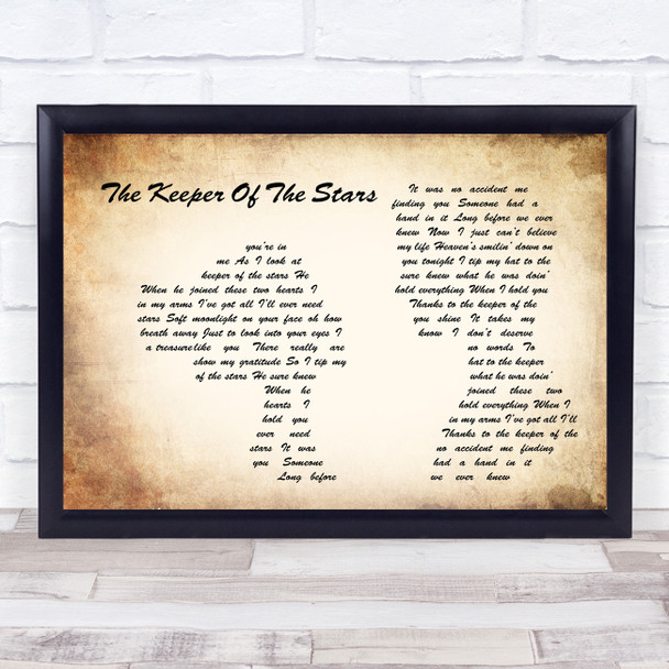 Tracy Byrd The Keeper Of The Stars Man Lady Couple Song Lyric Art Print