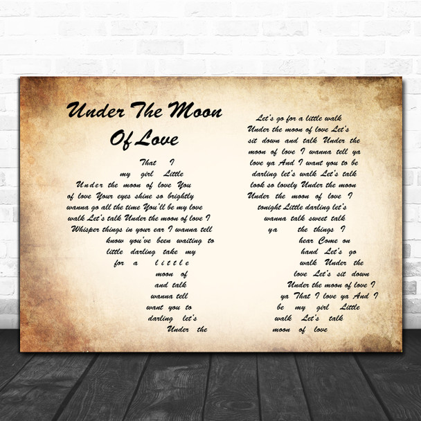 Showaddywaddy Under The Moon Of Love Man Lady Couple Song Lyric Art Print