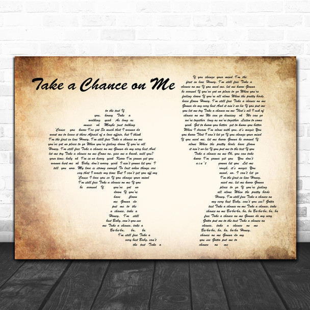 ABBA Take a Chance on Me Man Lady Couple Song Lyric Art Print