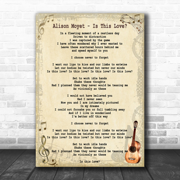 Alison Moyet Is This Love Song Lyric Music Wall Art Print