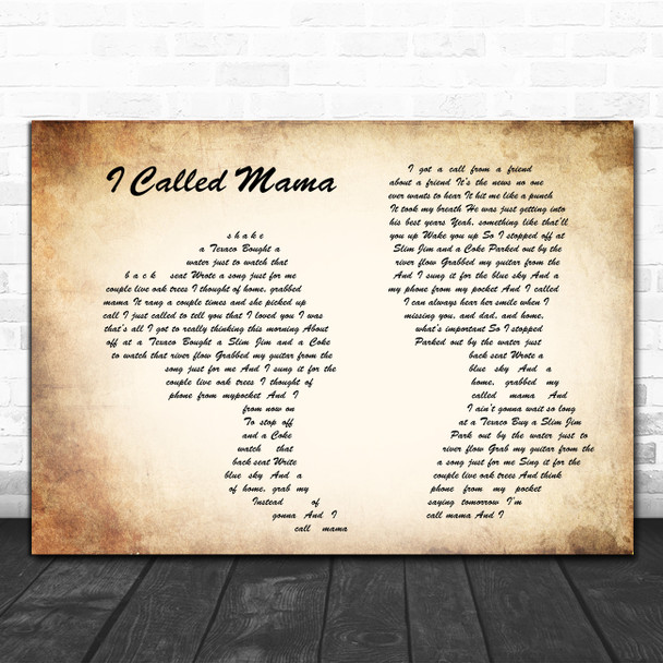 Tim McGraw I Called Mama Man Lady Couple Song Lyric Art Print