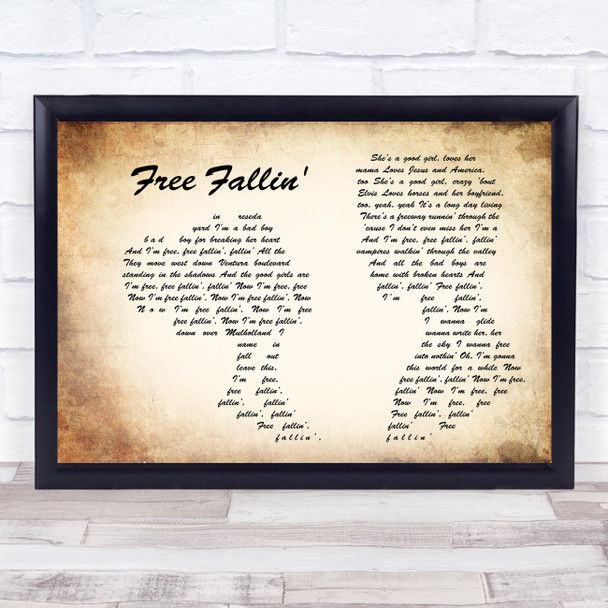 Tom Petty Free Fallin' Man Lady Couple Song Lyric Art Print