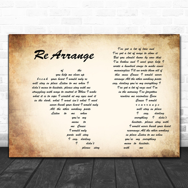 Biffy Clyro Re Arrange Man Lady Couple Song Lyric Art Print