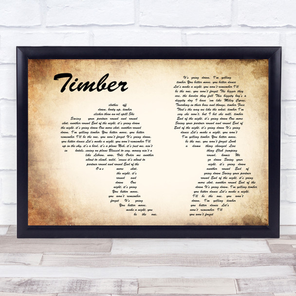 Pitbull Timber Man Lady Couple Song Lyric Art Print