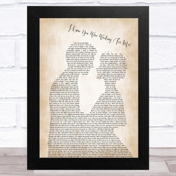 George Michael I Knew You Were Waiting (For Me) Man Lady Bride Groom Wedding Song Lyric Art Print