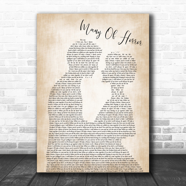 Biffy Clyro Many Of Horror (When We Collide) Man Lady Bride Groom Wedding Song Lyric Art Print