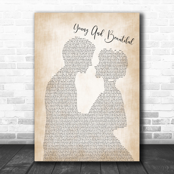 Elvis Presley Young And Beautiful Man Lady Bride Groom Wedding Song Lyric Art Print