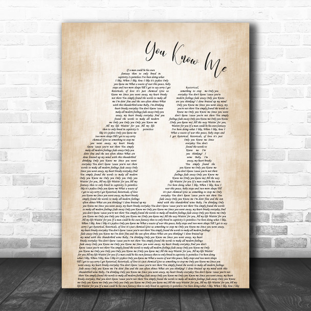 Robbie Williams You Know Me Man Lady Bride Groom Wedding Song Lyric Art Print