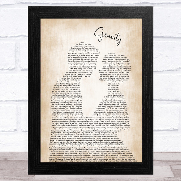 Embrace Gravity Man Lady Bride Groom Wedding Song Lyric Art Print