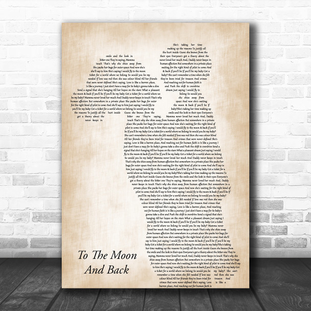 Savage Garden To The Moon And Back Mother & Child Song Lyric Art Print