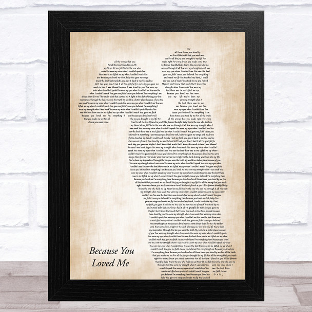 Celine Dion Because You Loved Me Mother & Child Song Lyric Art Print