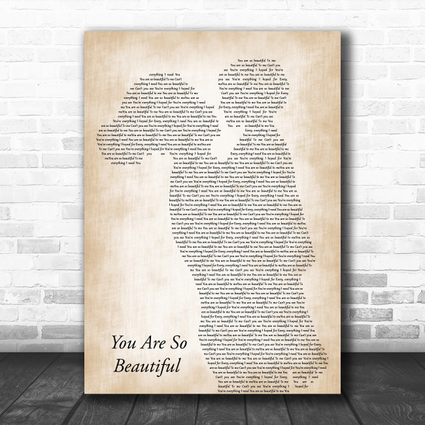 Joe Cocker You Are So Beautiful Mother & Child Song Lyric Art Print