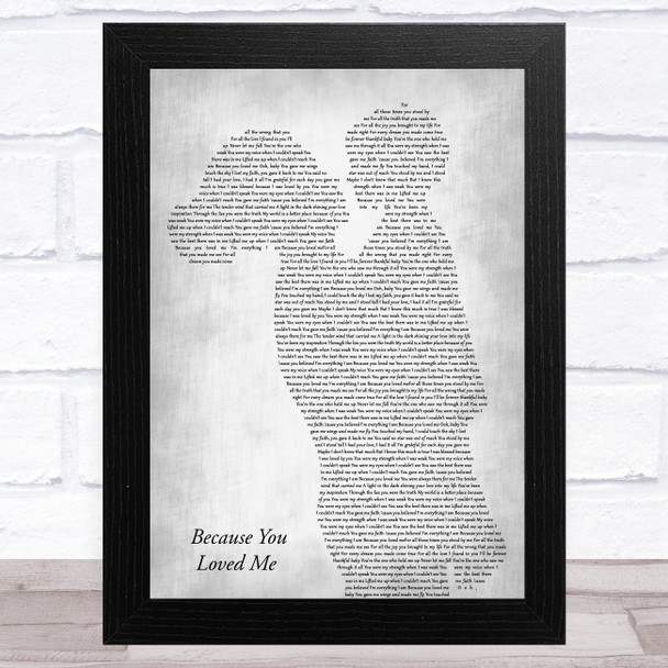 Celine Dion Because You Loved Me Mother & Child Grey Song Lyric Art Print