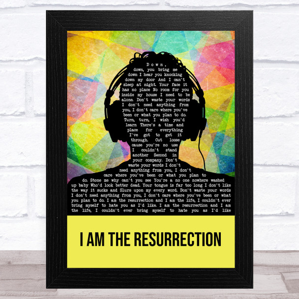 The Stone Roses I Am The Resurrection Multicolour Man Headphones Song Lyric Art Print