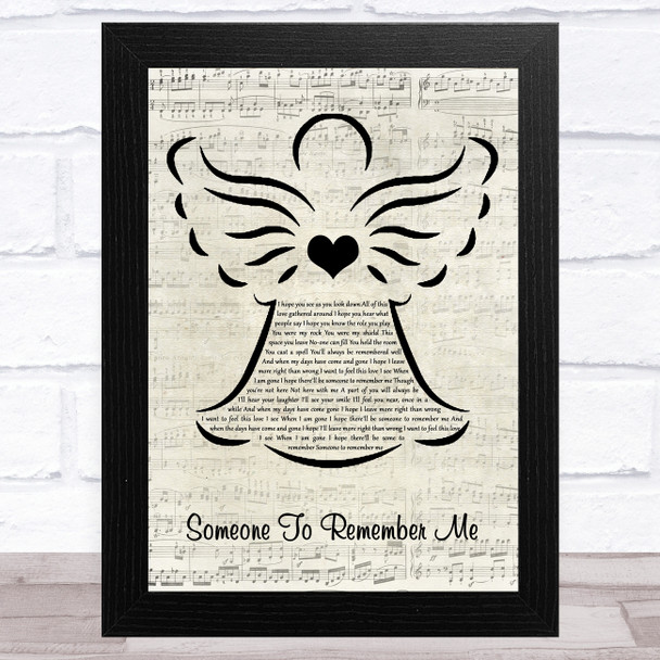 Russell Watson Someone To Remember Me Music Script Angel Song Lyric Art Print