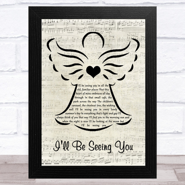Frank Sinatra I'll Be Seeing You Music Script Angel Song Lyric Art Print
