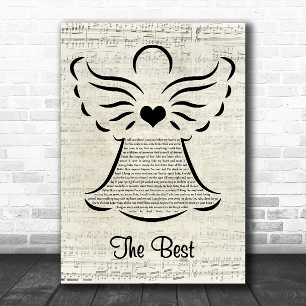 Tina Turner The Best Music Script Angel Song Lyric Art Print